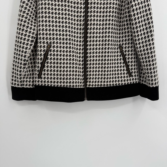 Chico's Travelers Women's Size 0 (S) Jacket Black White Houndstooth Full Zip - Picture 3 of 8